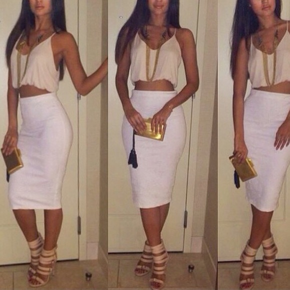 American Apparel Ponte Mid-Length Pencil Skirt - Picture 3 of 3